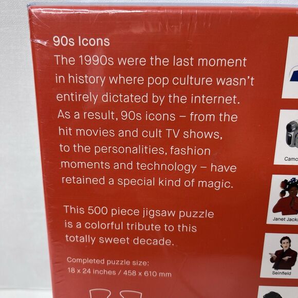 90s Icons Jigsaw Puzzle TuPac, Gameboy, Britney 500 Piece Jigsaw Puzzle SEALED - Picture 7 of 11